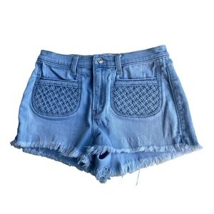 Abercrombie & Fitch Braided Pocket Frayed High Rise Shorts US 6